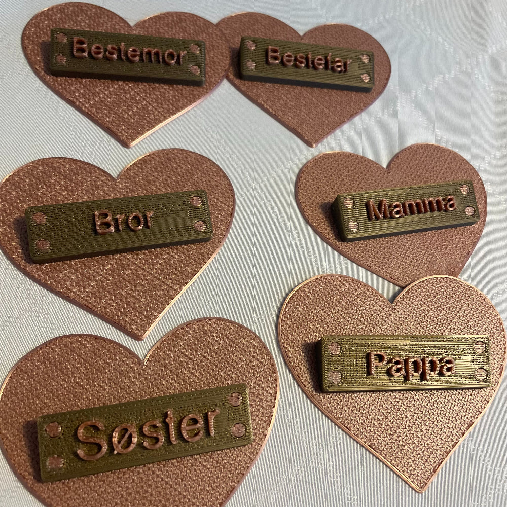 10 pk - Hjerte bordkort