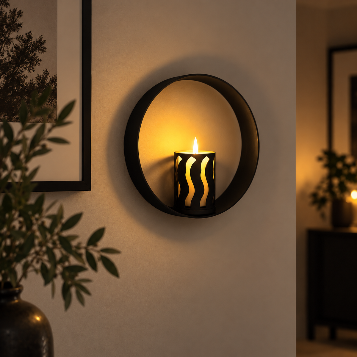 RingDekor med Bølge Rett LED-lysholder