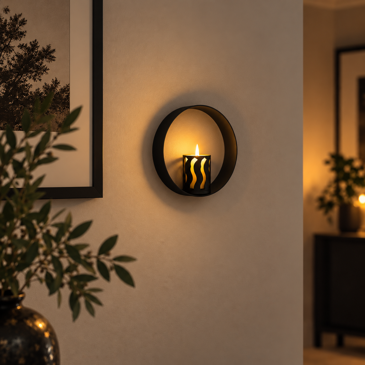 RingDekor med Bølge Rett LED-lysholder